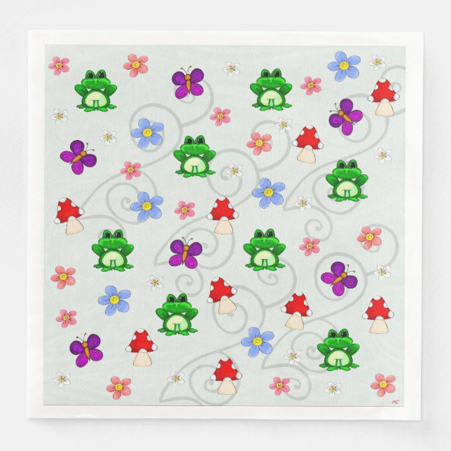 Happy Frog In Spring Napkin (Front)