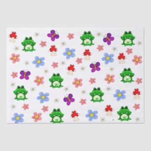 Happy Frog In Spring PATTERN Tissue Paper