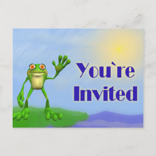 Happy Frog-Invite Invitation Postcard