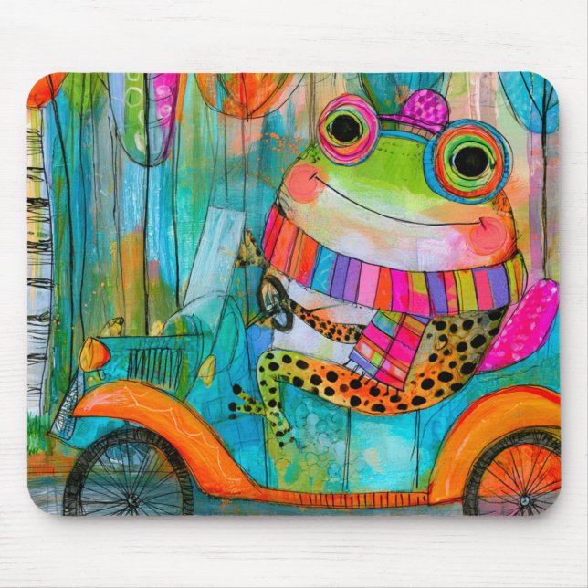 Happy Frog Joyful Roadside Adventure Mouse Mat (Front)