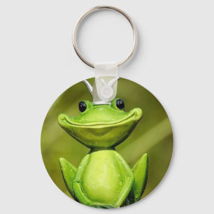 Happy frog king key ring