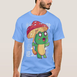 Happy Frog Mushroom Kawaii Japan Cottagecore Aesth T-Shirt