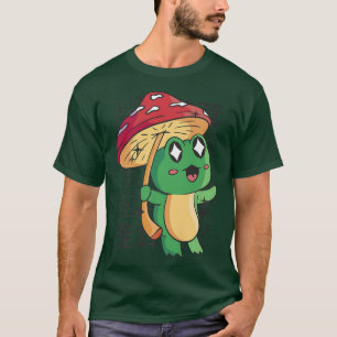 Happy Frog Mushroom Kawaii Japan Cottagecore Aesth T-Shirt