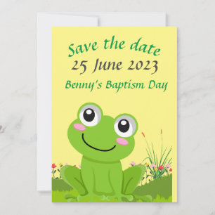 Happy frog SAVE THE DATE - editable text Invitation