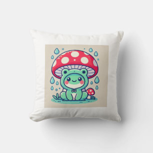 Happy Frog & Umbrella 🐸☔ Cushion