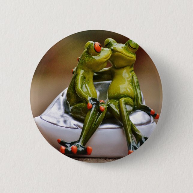 Happy Frogs 6 Cm Round Badge (Front)
