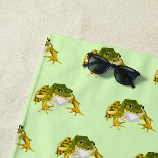 Happy Frogs Beach Towel - Choose Colour (In Situ)