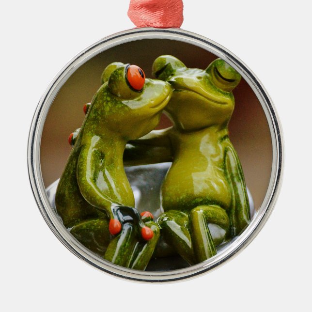 Happy Frogs Metal Tree Decoration (Front)