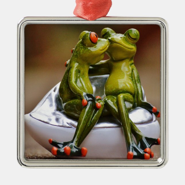 Happy Frogs Metal Tree Decoration (Front)
