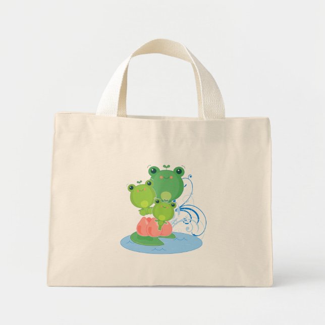 Happy Frogs Mini Tote Bag (Front)