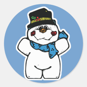 happy frost snowman classic round sticker