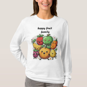 happy fruit family dancing fruit white T-Shirt