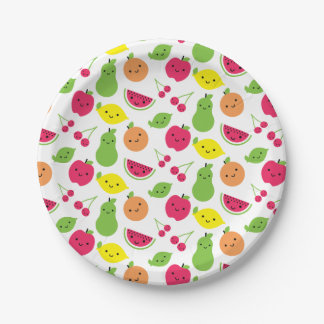 Happy Fruit Paper Plate