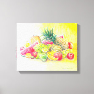Happy fruits canvas print