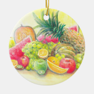 Happy fruits  ceramic tree decoration