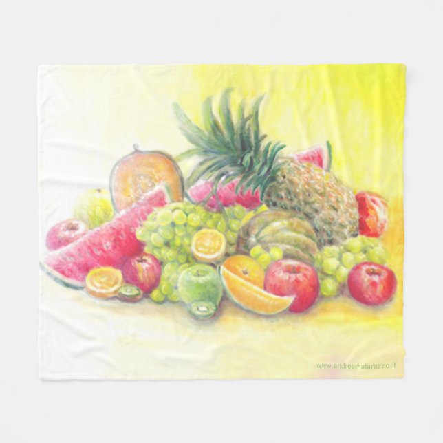 Happy fruits   fleece blanket (Front (Horizontal))