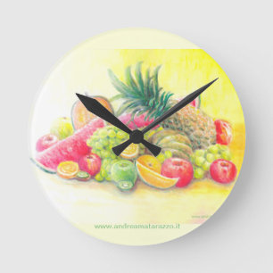 Happy fruits    round clock