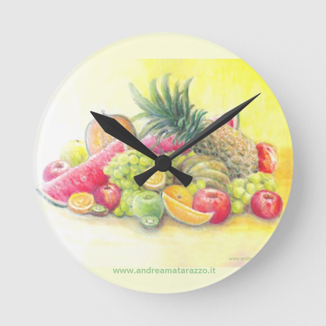 Happy fruits    round clock (Front)