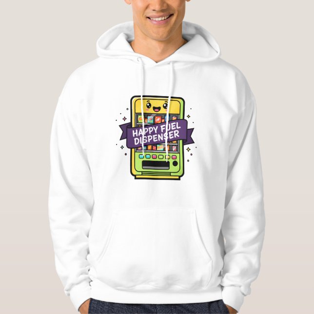 Happy Fuel Dispenser | Cute Vending Machine Snack  Hoodie (Front)
