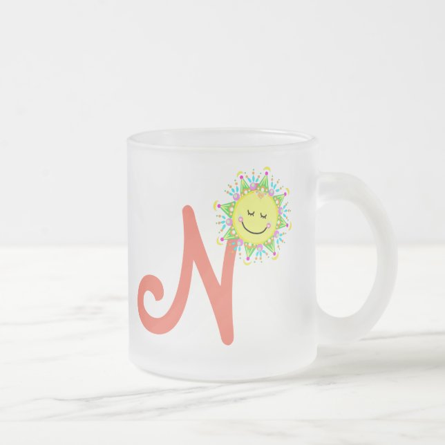 Happy fuel "N" Frosted Glass Coffee Mug (Right)