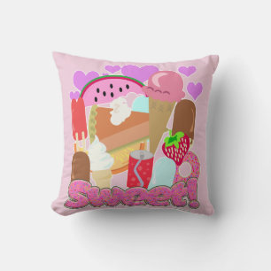 Happy Fun Food Sweets Love Dessert Cartoon Cushion