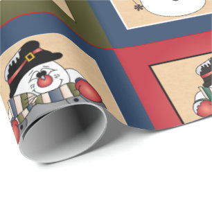 Happy Fun Snowmen Christmas Wrapping Paper