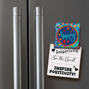 Happy Fun Whimsical Colourful Inspirational Trendy Magnet