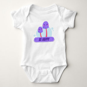 Happy Fungi Family Purple Baby Bodysuit