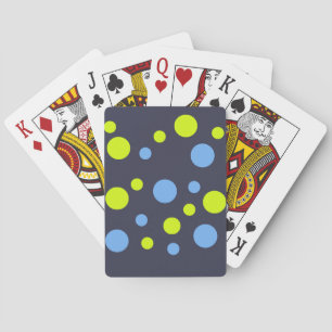 Happy Funky Yellow Blue Bubbles Playing Cards
