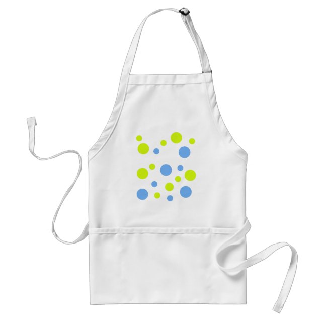 Happy Funky Yellow Blue Bubbles Standard Apron (Front)