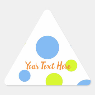 Happy Funky Yellow Blue Bubbles Triangle Sticker