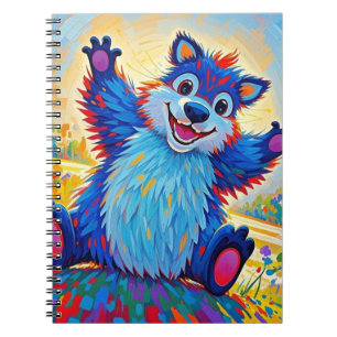 Happy funny bear Abstract cute animal art Notebook