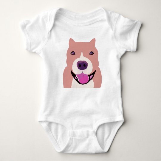 Happy Funny Bulldog Baby Bodysuit