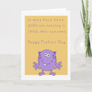 Happy funny fathers day with monster card