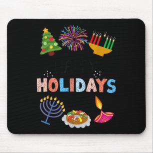 Happy Funny Holidays Diwali Kwanzaa Hanukkah Chris Mouse Mat