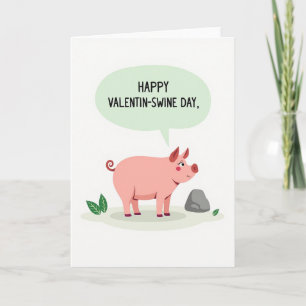 Happy Funny Pig Valentinswine Day Card