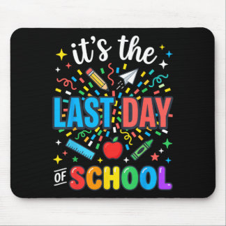 Happy Funny Retro Teacher Student Summer Last Day Mouse Mat