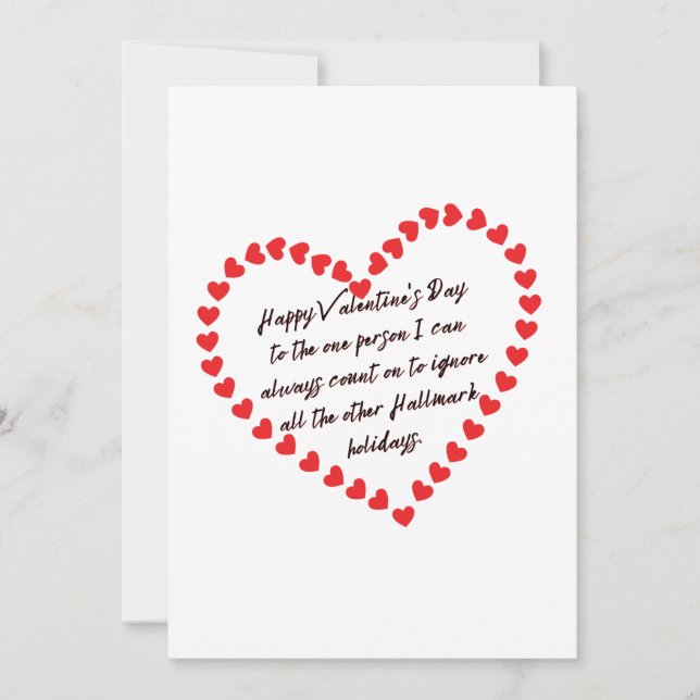 Happy Funny Valentines Day gift quotes  Invitation (Front)