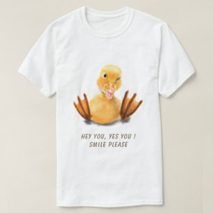 Happy Funny Yellow Duck Playful Wink - Add Text T-Shirt