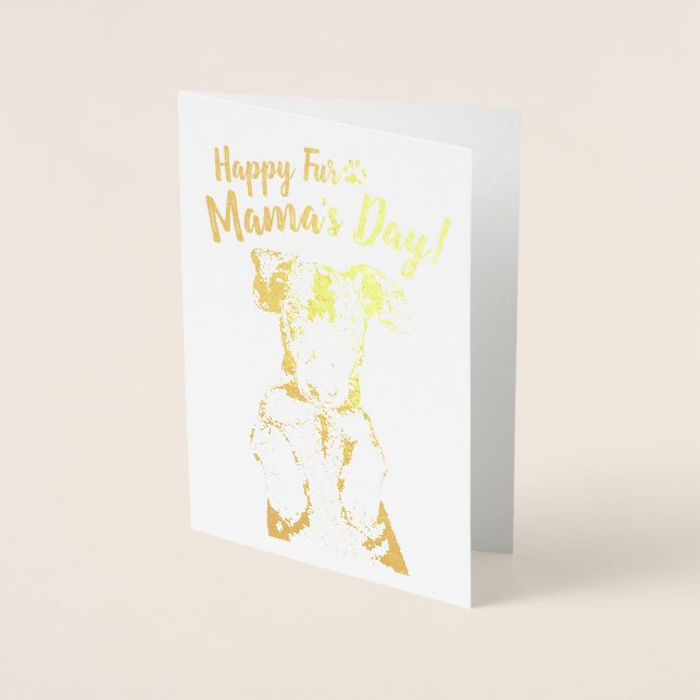 'Happy Fur Mama's Day!' Belly Rub Dex, Foil Card (Front)