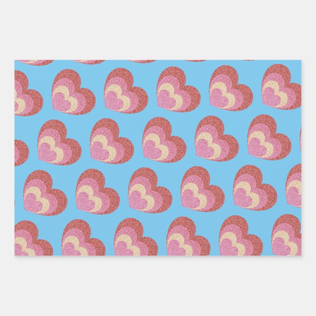 Happy Galantines And Valentines Day Wrapping Paper Sheet (Front)