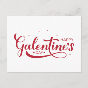 Happy Galentine’s Day calligraphy lettering Postcard