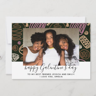 Happy Galentine`s Day Friend Photo  Holiday Card