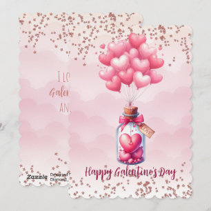 Happy Galentine's Day Balloons Holiday Card