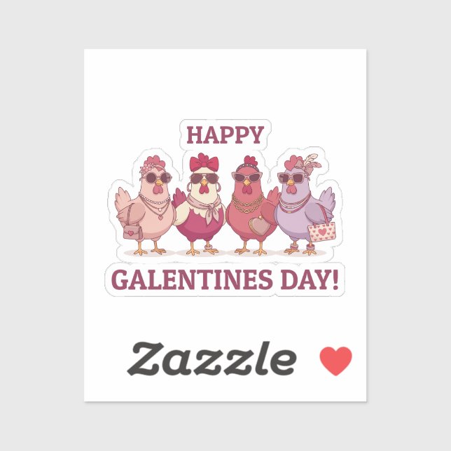 Happy Galentines Day Chicken Squad Cute Funny Hens (Sheet)
