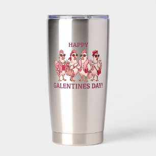 Happy Galentines Day Chicken Squad Funny Glam Hens Insulated Tumbler