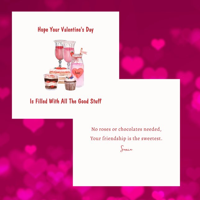 Happy Galentine's Day Cute Girly Valentines Card (Creator Uploaded)