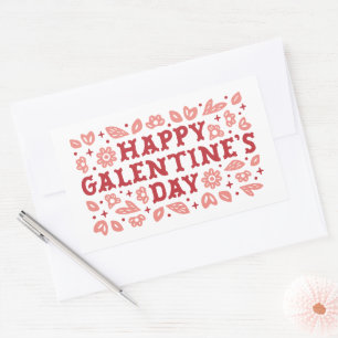 Happy Galentines Day floral coquette country girl Rectangular Sticker
