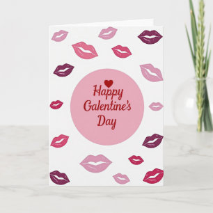 Happy Galentines Day Glossy Lips Card