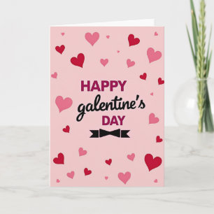 Happy Galentines Day Heart Pattern Card